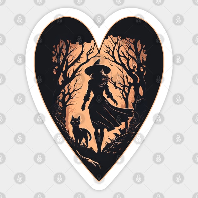 Every Witch Loves Their Cat Sticker by Hiraeth Tees